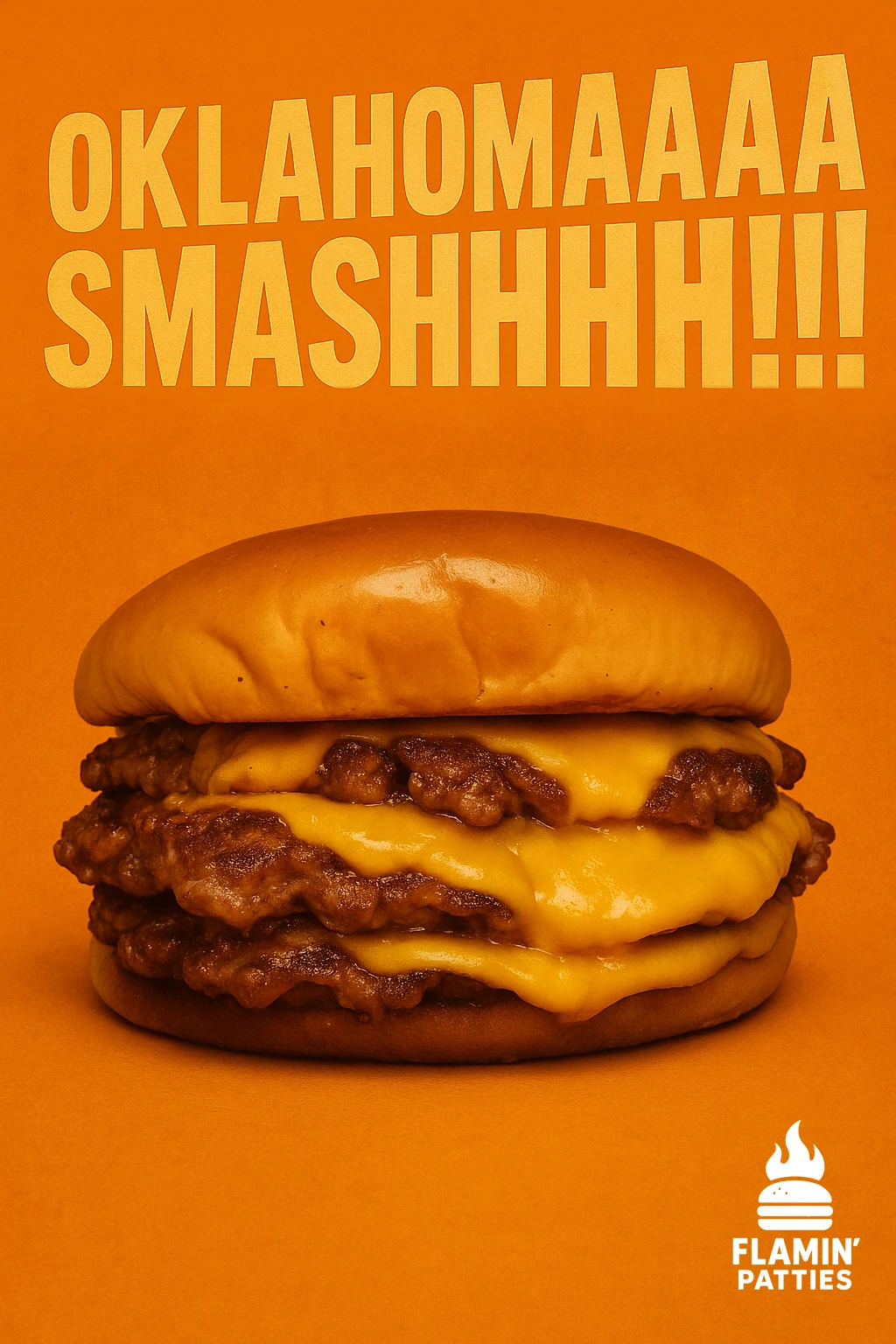 Oklahoma Triple Smash Burger: three smashed beef patties with melted cheese